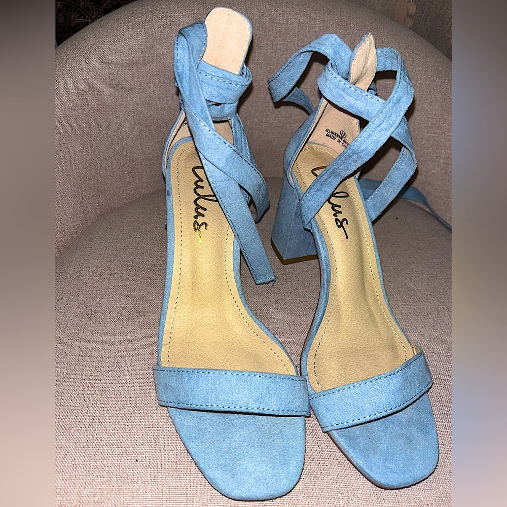 Lulu’s suede lace-up heels